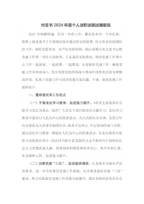 村支书2024年度个人述职述德述廉报告