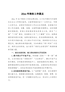 20XX年XX市商务局工作要点