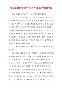 消防系统领导班子2025年度述职述廉报告