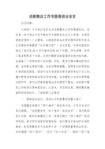 巡察整改工作专题推进会发言