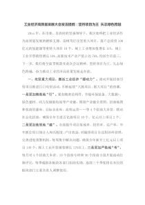 工业经济高质量发展大会发言提纲坚持项目为王矢志绿色跨越
