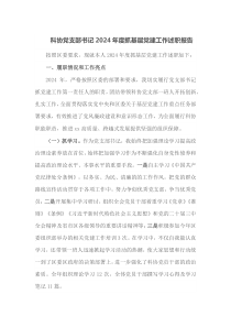 科协党支部书记2024年度抓基层党建工作述职报告