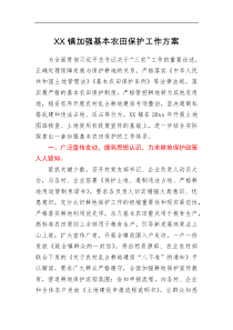 要点方案XX镇加强基本农田保护工作方案