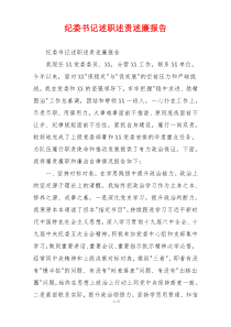 纪委书记述职述责述廉报告