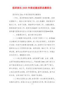 组织部长2025年度述德述职述廉报告