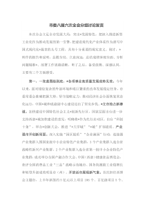 市委八届六次全会分组讨论发言