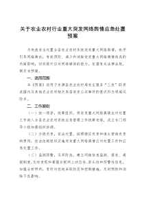 重大突发网络舆情应急处置预案