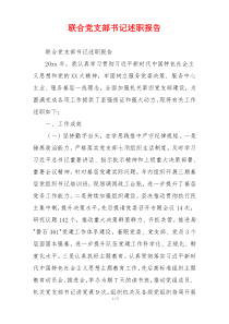联合党支部书记述职报告