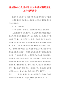 融媒体中心党组书记2025年度抓基层党建工作述职报告