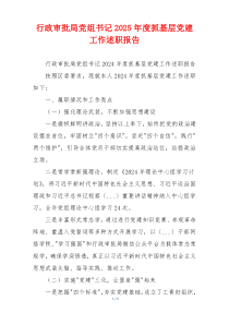 行政审批局党组书记2025年度抓基层党建工作述职报告