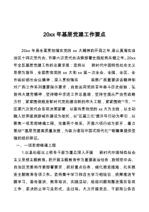 20XX年基层党建工作要点