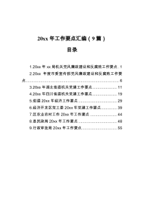 20XX年工作要点汇编9篇
