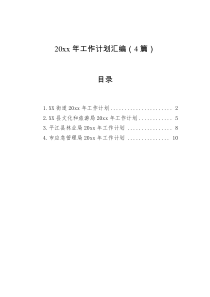 20XX年工作计划汇编4篇