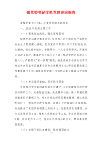 镇党委书记度抓党建述职报告