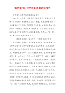 镇党委书记述学述职述廉述法报告