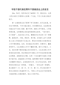 年轻干部代表在青年干部座谈会上的发言