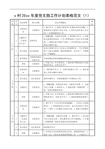 20XX年度村党支部村两委工作计划范文2篇村级含表格
