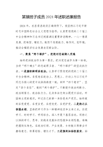 镇班子成员2024年述职述廉报告