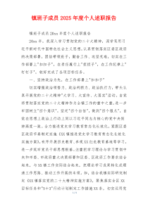 镇班子成员2025年度个人述职报告