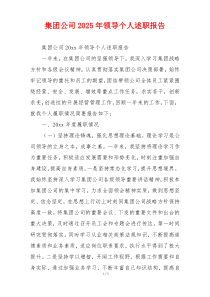 集团公司2025年领导个人述职报告