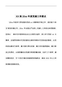 XX局20XX年度党建工作要点