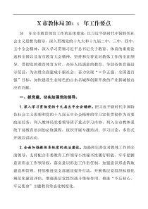 X市教体局20XX年工作要点