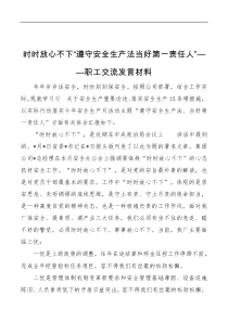 时时放心不下遵守安全生产法当好第一责任人职工交流