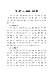 党支部20XX年度工作计划