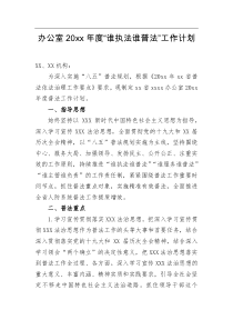 办公室20XX年度谁执法谁普法工作计划