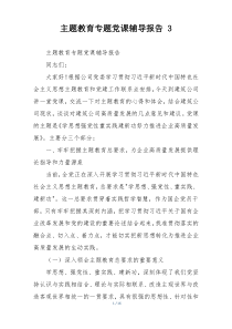 主题教育专题党课辅导报告 3