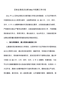 区林业局机关支部20XX年党建工作计划