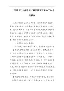 法院2025年违规吃喝问题专项整治工作总结报告