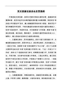 组织部长党支部建设座谈会发言提纲