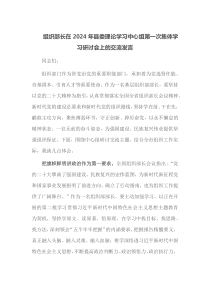 组织部长在2024年县委理论学习中心组第一次集体学习研讨会上的交流发言