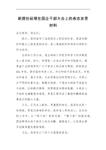 表态发言新提任经理在国企干部大会上的表态范文新任职提拔集团公司国有企业