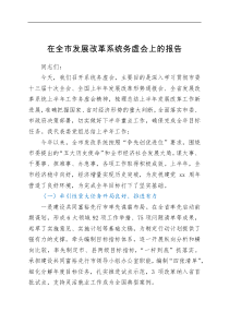 讲话发言在全市发展改革系统务虚会上的报告