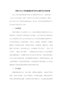 市局20XX年党委理论学习中心组学习计划方案