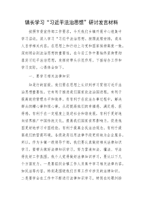 镇长学习法治思想研讨
