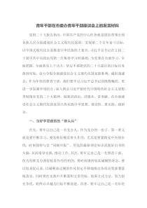 青年干部在市委办青年干部座谈会上的