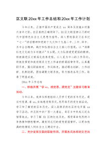 总结报告区文联20XX年工作总结和20XX年工作计划
