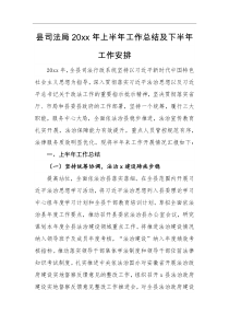 总结计划县司法局20XX年上半年工作总结及下半年工作安排