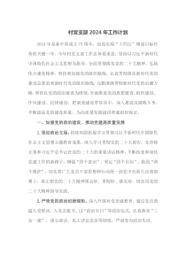 村党支部2024年工作计划