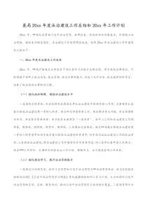 某局20XX年度法治建设工作总结和20XX年工作计划