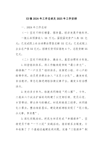 镇2024年工作总结及2025年工作安排