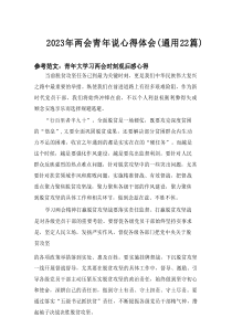 2024年两会青年说心得体会（通用22篇范例）