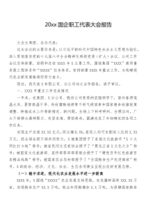 20XX国企职工代表大会报告