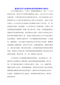 2025基层机关学习全国两会政府报告精神心得启示