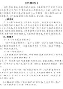 2025年党建工作计划【9篇精选】