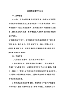 2025年党建工作计划样例（9篇资料）