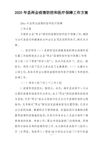 2025年县两会疫情防控和医疗保障工作方案